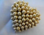 Large Heart Ivory Clustered Pearl Brooch Teardrop Pearls