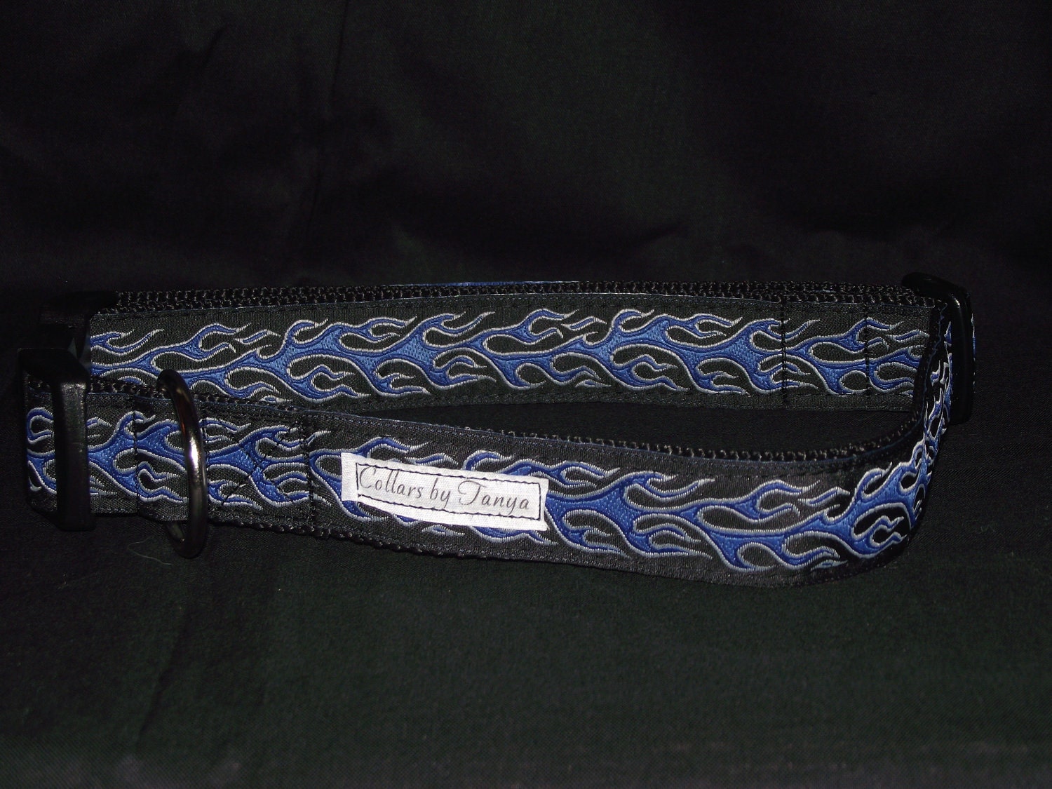Blue Flame Adjustable Dog Collar or Martingale