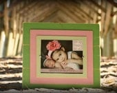 Pink & Green Girl's Room Distressed 8 x 10 Picture Frame
