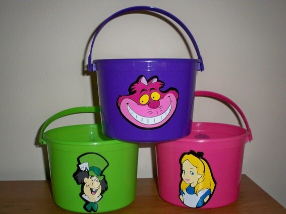 ALICE IN WONDERLAND birthday party favor pails (price s for 1 pail) Il_570xn