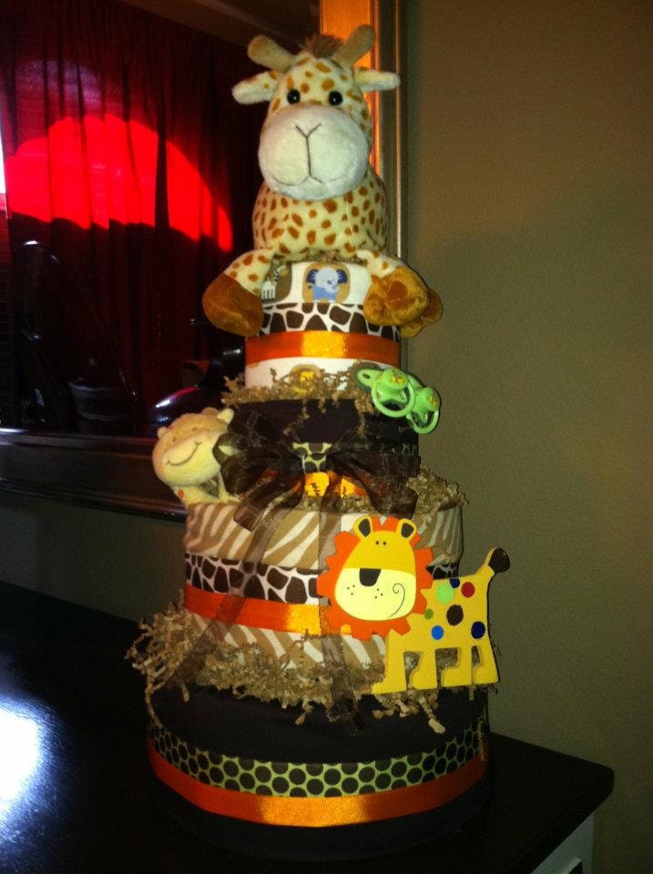 4 Tier Safari Diaper Cake
