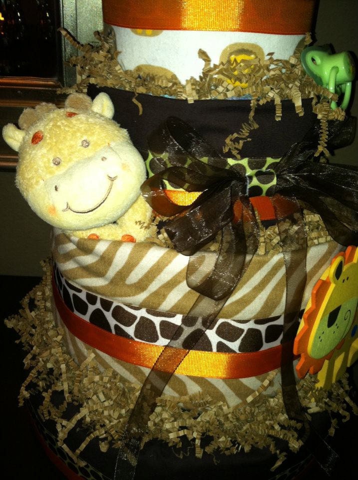 4 Tier Safari Diaper Cake