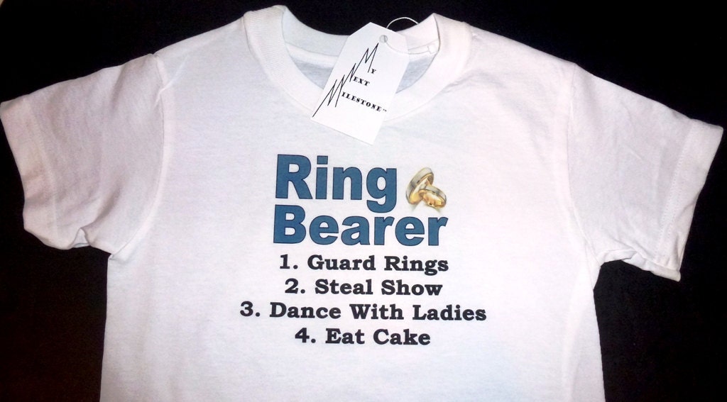 Ring Bearer Wedding Onesie or T-shirt Personalized with Name on the Back Infant Baby Toddler Youth Sizes