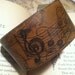 Music Notes, Leather Bracelet, Wristband. handcrafted OOAK, DGierat