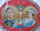 King George VI & Queen Elizabeth Canadian Visit Tour 1939 Commemorative Tin Harry Vincent Ltd. Bluebird Toffee Treasury Item