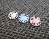 Custom engraved Gandhi quote initial charm necklace