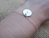 Custom engraved initial charm bracelet in sterling silver