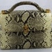 Saks Fifth Avenue 1960's Faux Skin Goldtone Kelly Bag