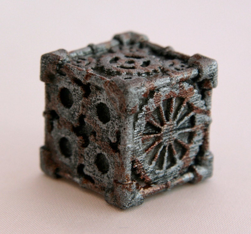 Dice (1 Die) - 3D printed, Steampunk Style, Iron Finish