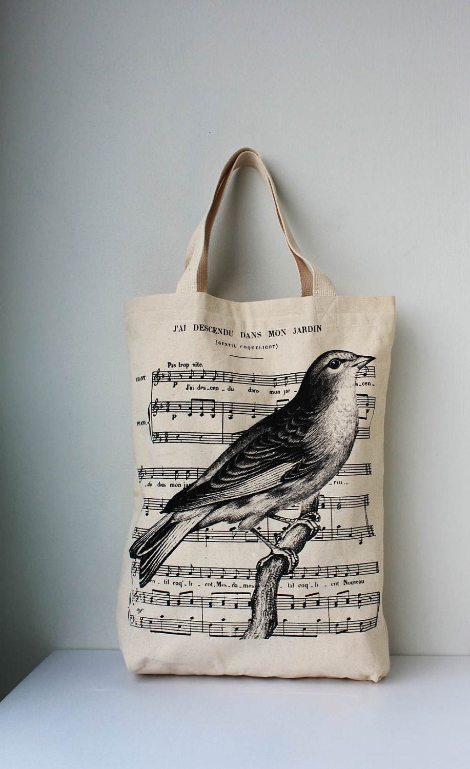 Music Garden Bird Birds Song Canvas tote bag/Diaper bag/Shopping bag/ Document bag /Market Bag.