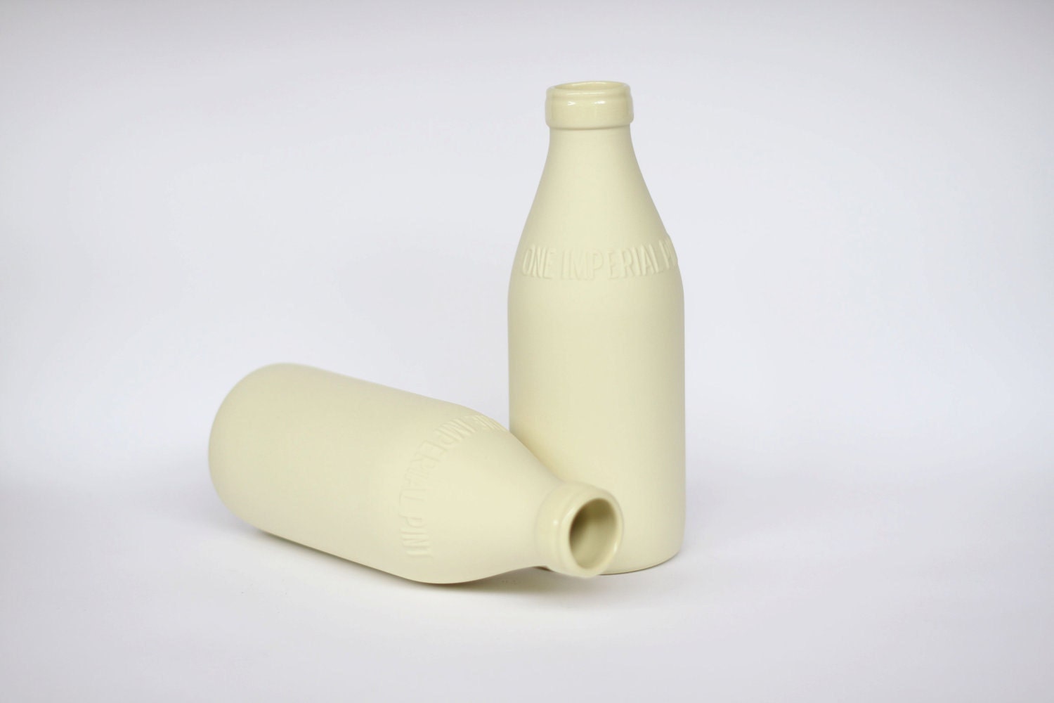 porcelain replica vintage milk bottle (citrus colour)