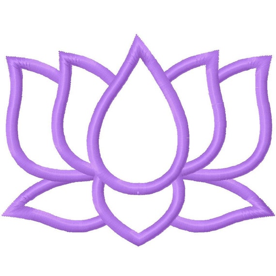 Lotus Flower Applique Embroidery Design 3x3 4x4 by AppliqueCandy
