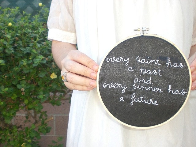 Every saint and every sinner embroidery hoop wall art