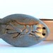 Blue Cricket, denim blue, bracelet, bronze leather band,