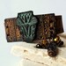 Egyptian Palm bracelet, 2, leather wristband, polymer clay, Egyptian hieroglyphics, palm tree, brown bronze, beaded