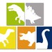 Childrens Art Prints, Dinosaurs, TRex, Triceratops, Stegosaurus, Apatosaurus Pick 4, 8x10