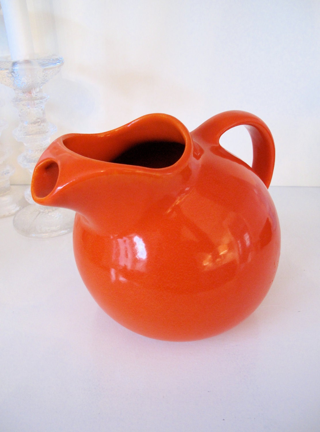 Antique Art Pottery Ball Pitcher