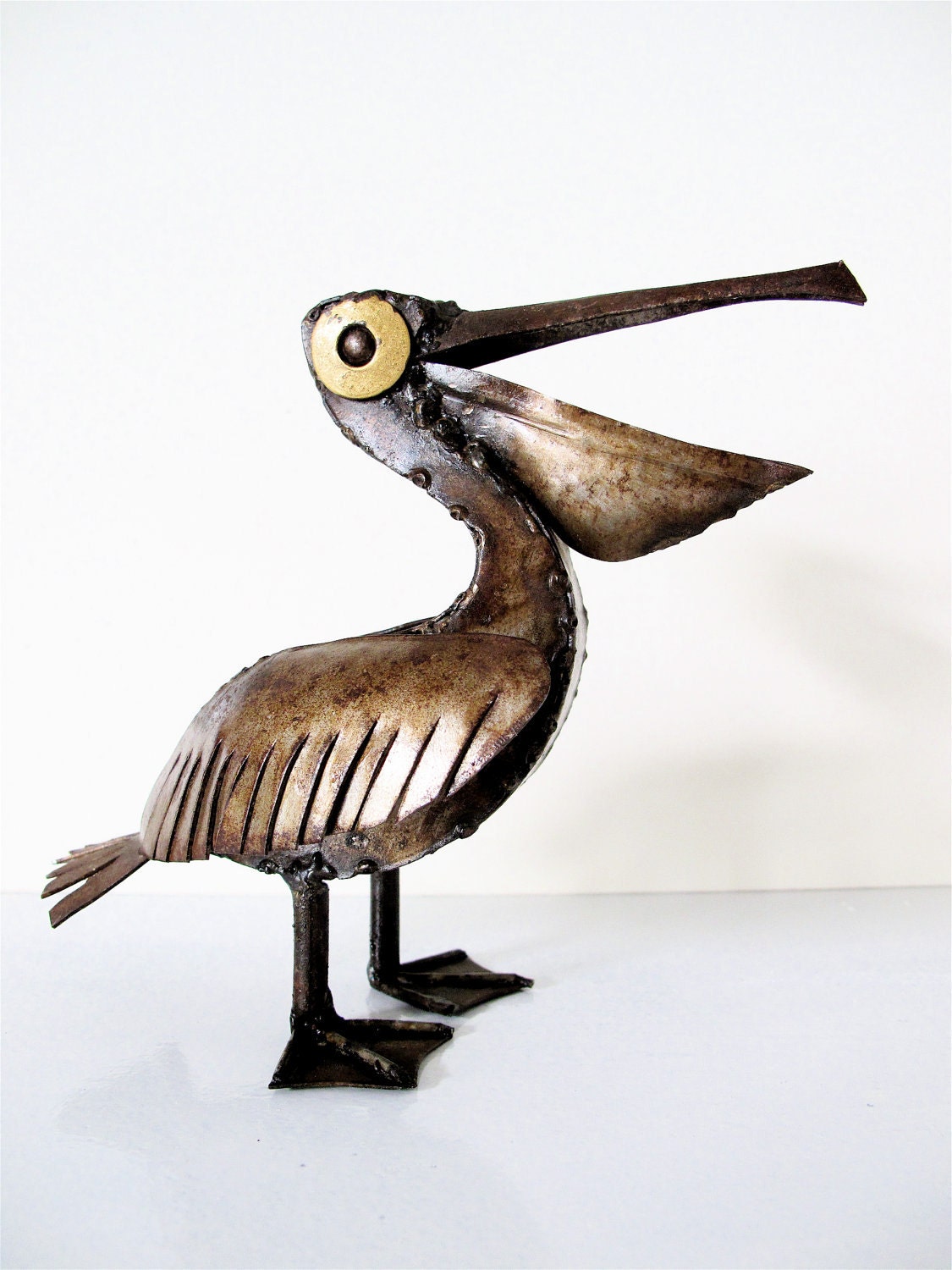 Mid Century C Jere Era Brutalist Pelican Sculpture