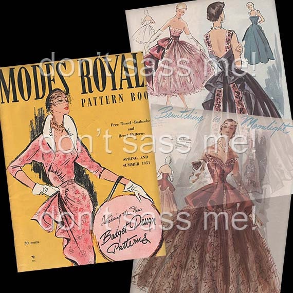 1950s Digital Download Vintage MODES ROYALE Pattern Catalog - 25 Pages Printable PDF