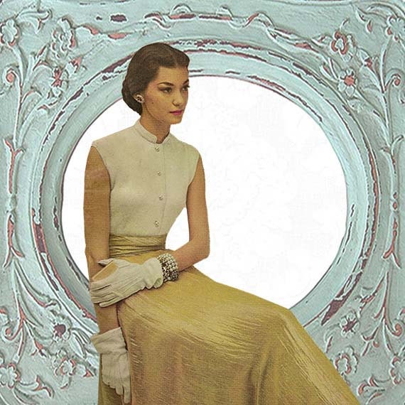 1940s Vintage Pattern Evening Knit Top Vogue Knitting PDF M/L