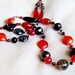 Black Red long bead necklace 'Bold and the Beautiful'