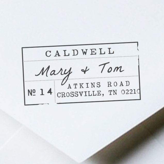 TELEGRAM - Custom Address Stamp - Wood and Rubber