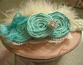 Vintage Inspired Headband in Aqua Blue Headband Breakfast at Tiffany's Vintage Inspired headband  in Tiffany blue   PHOTOGRAPHY PROP