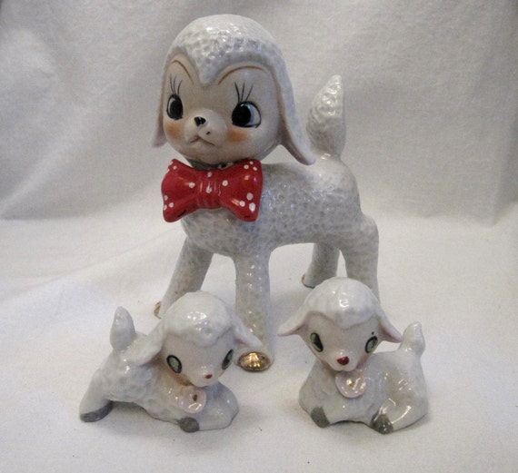 vintage lamb figurines