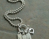 Custom Personalized Tiny Tags Hand Stamped Initial Mommy Necklace