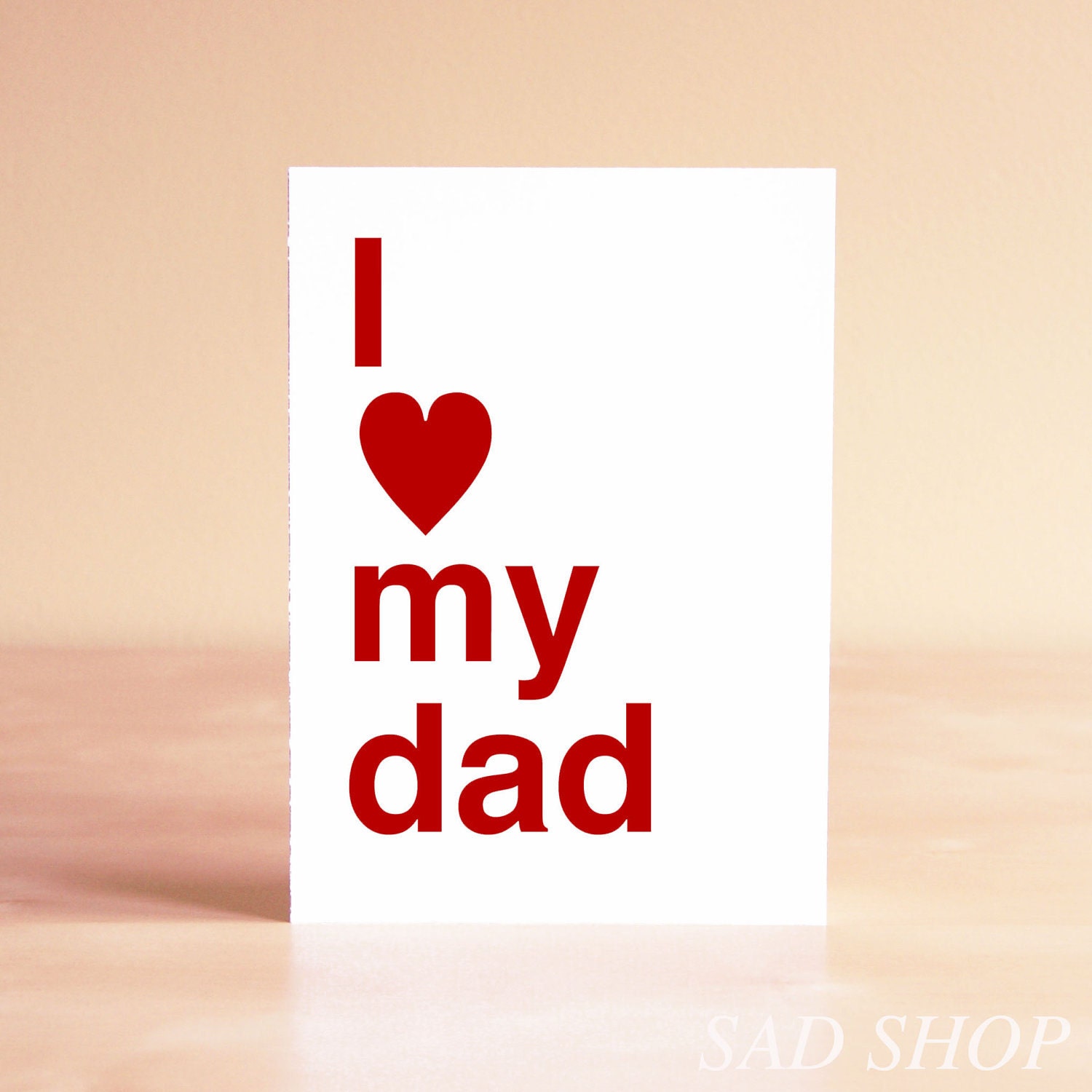 Father's Day Card - Red Father's Day Card - New Dad Card - New Dad - Dad Birthday Card - Dad Card - I heart my dad