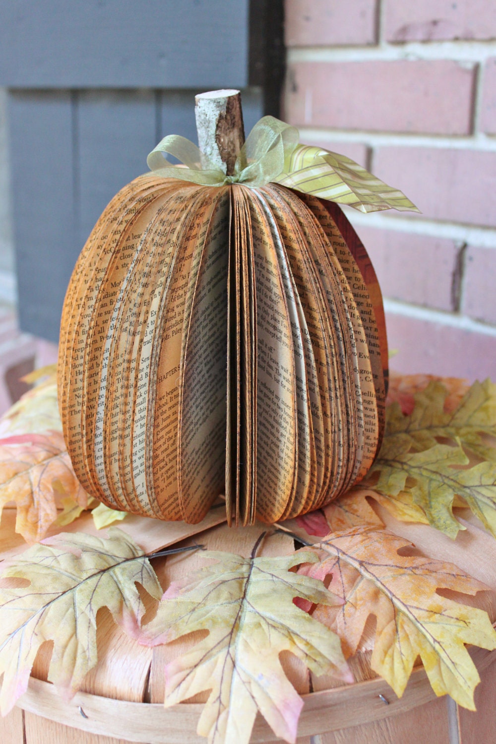 Upcycled Book Pumpkin MADE TO ORDER (as featured in Better Homes & Gardens Holiday Craft issue 2012)
