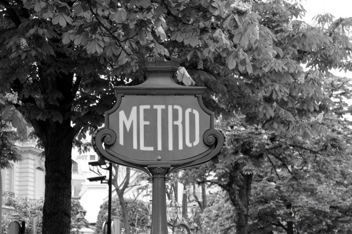 Paris photography, Paris decor, spring in Paris, retro signboard, art deco, metropolitain, street art, 5x7 (13x18) F R E E  SHIPPING