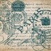 Antique AQUA Paris French and German Postmarks Handwriting Digital Download for Papercrafts, Transfer, Pillows, etc Burlap No 2869