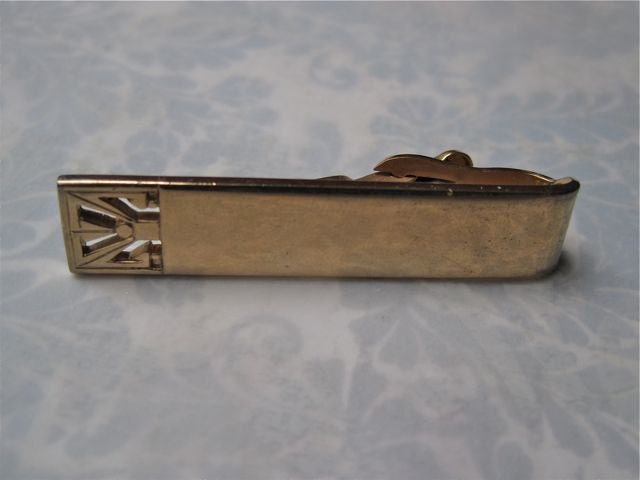 Vintage Tie Clip Bar 1950s Deco Design Gold Tone