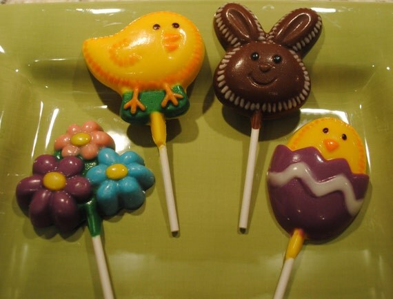 Easter Chocolate Lollipops by Bombons on Etsy