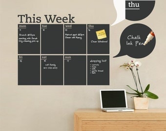Weekly Planner Decal - Chalkboard Decal - by Simple Shapes