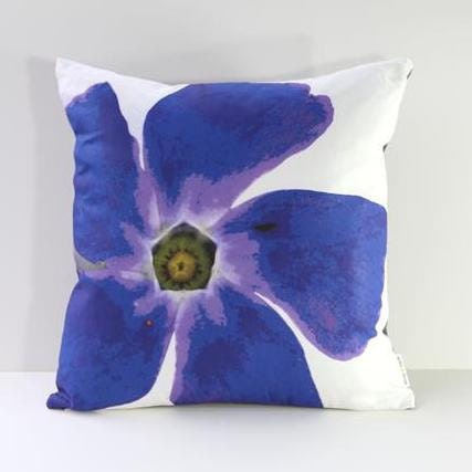 HALF OFF Sample SALE Garden Flowers Pillow Cover: Periwinkle