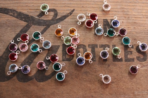 Channel, Bezel Set Swarovski Crystal Birthstone Colors Add-on Charm or as a Pendant