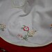 Vintage Half Apron, White with Embrodiery and Yellow Trim.