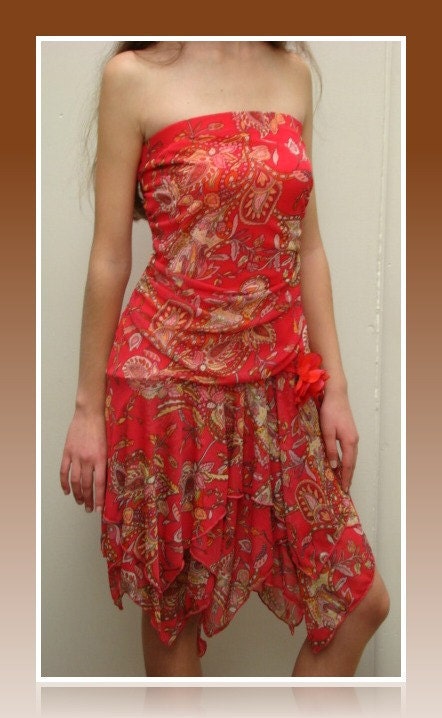 Red Formal Dress Strapless Prom Wedding Party Bridal Shower