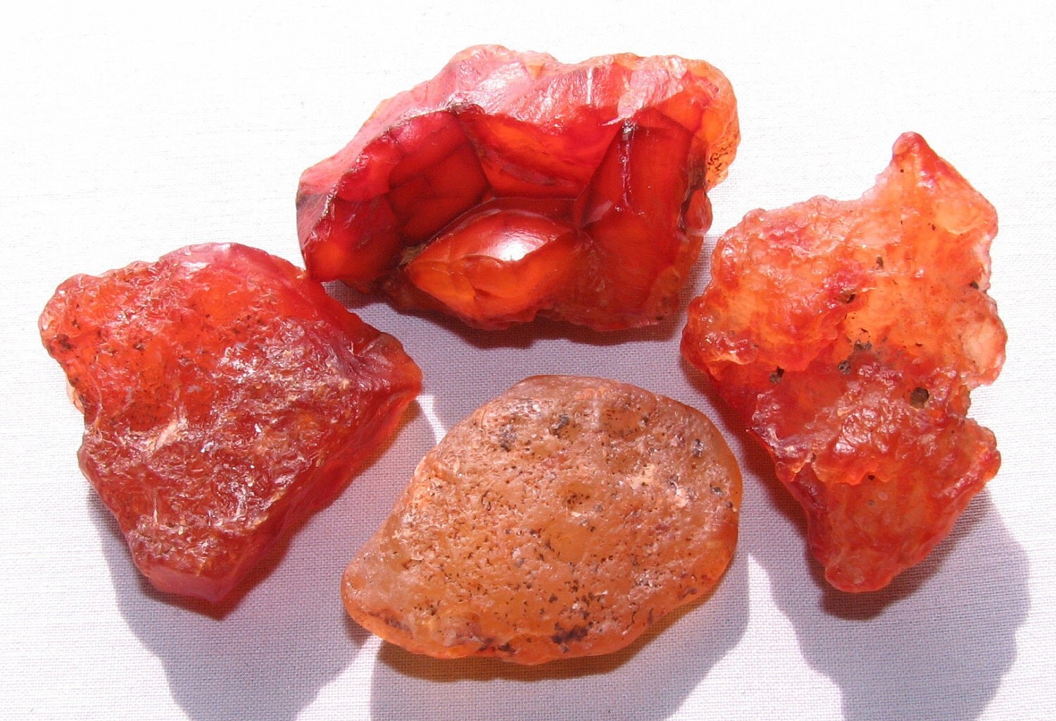 Items Similar To Set Of 4 Natural Raw Gemmy Carnelian Agate Stone