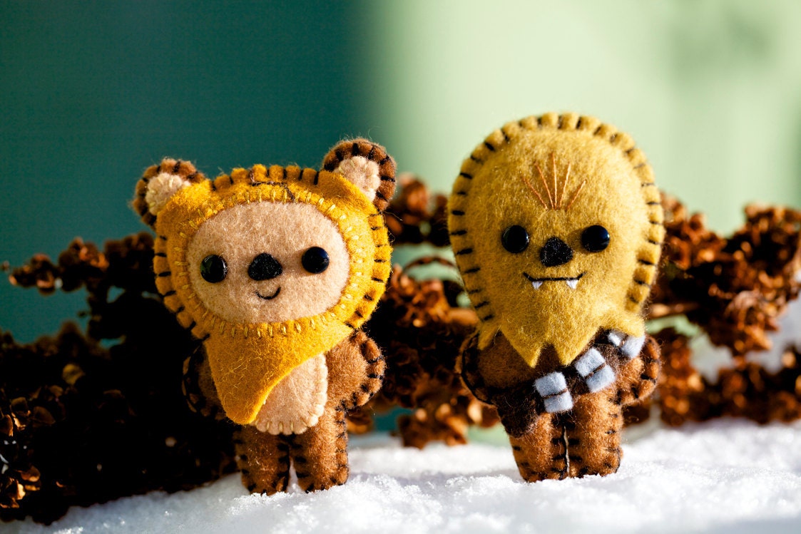 Felt Chewbacca and Wicket - Pocket Plush Toys