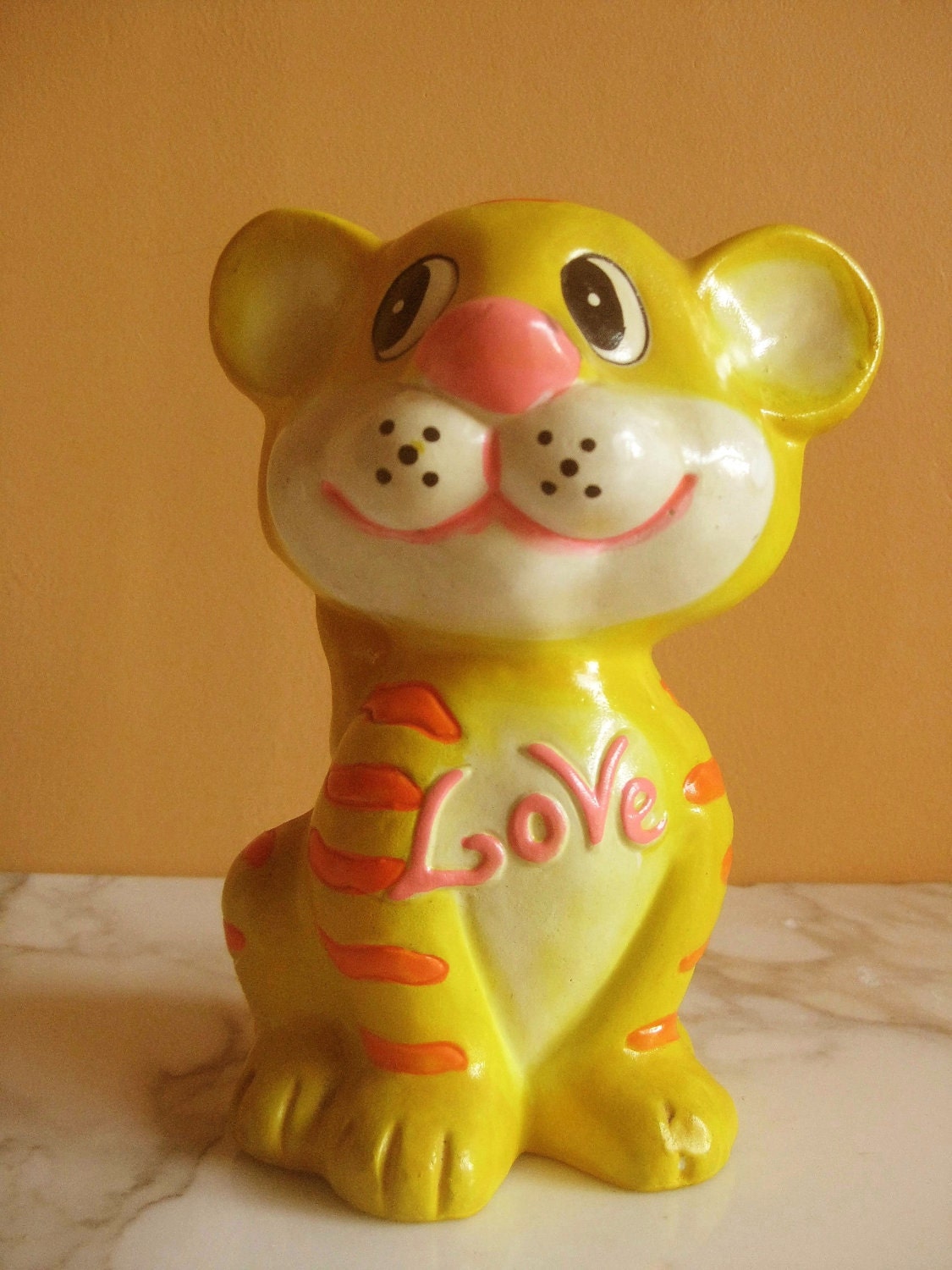Vintage Tiger Kitty Cat Piggy Bank 1970s
