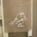 Burlap table runner, spring runner, bird table runner, burlap accessories, home decor, burlap runner
