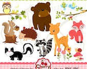 Forest Friends digital clipart set for-Personal and Commercial Use-paper crafts,card making,scrapbooking,web design