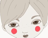sweet hildi  - high quality print a4 - wall art girls room decor artprint - cute portrait