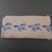 linen hand printed running horse zipped purse pouch pencil case cornflower blue
