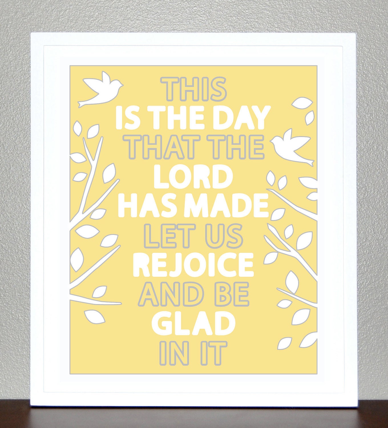 Bible Verse - Psalm 118:24 (yellow) - 11x14