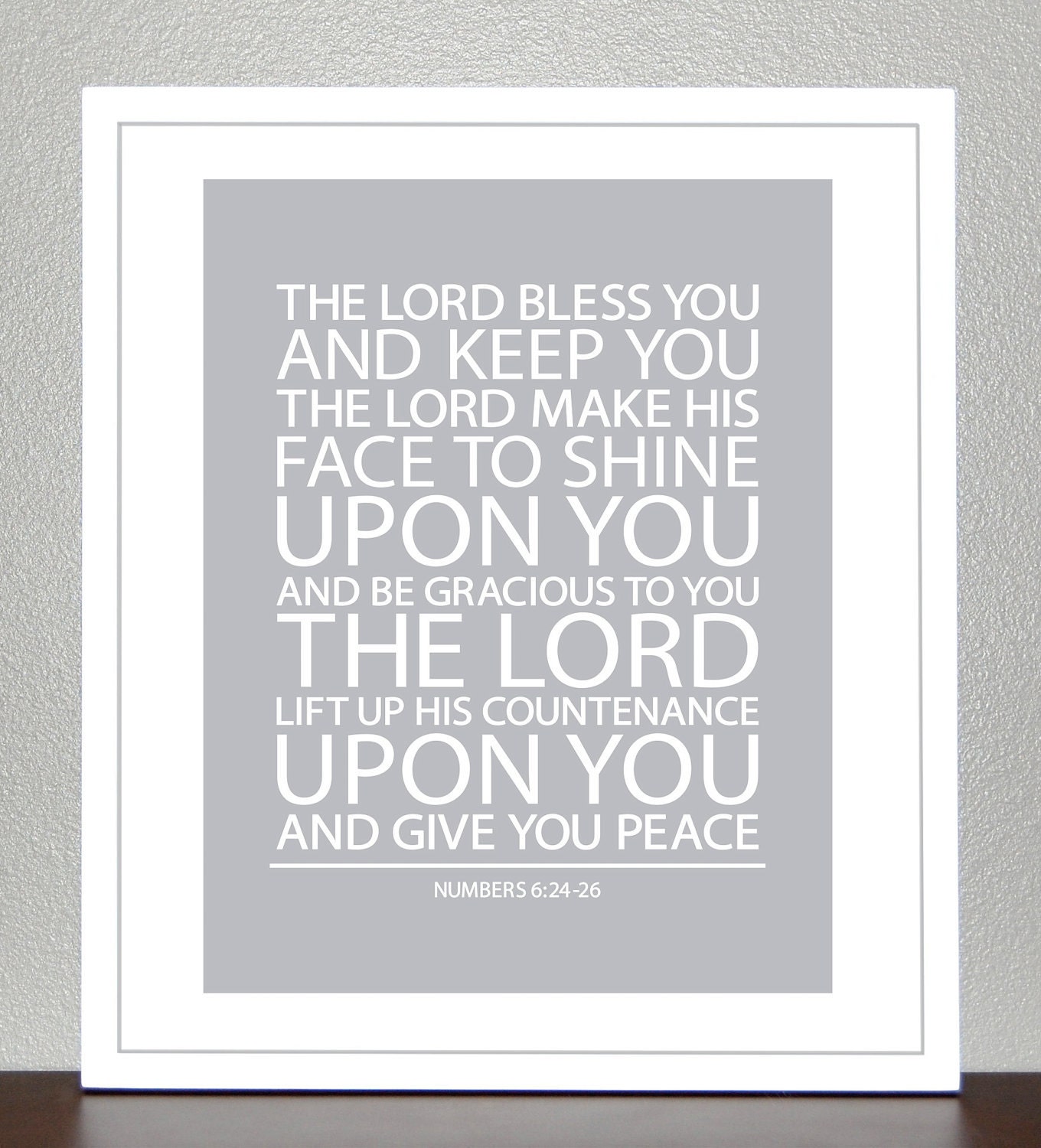 Nursery Decor - Baptism Gift - Bible Verse - Numbers 6 - 8x10 Print