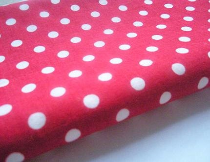 Cloth Napkins--Red and White Polka Dot with Yellow Reverse